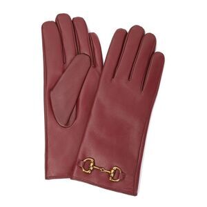 Tiffany & Fred Paris Cashmere-Lined Leather Gloves, Pink